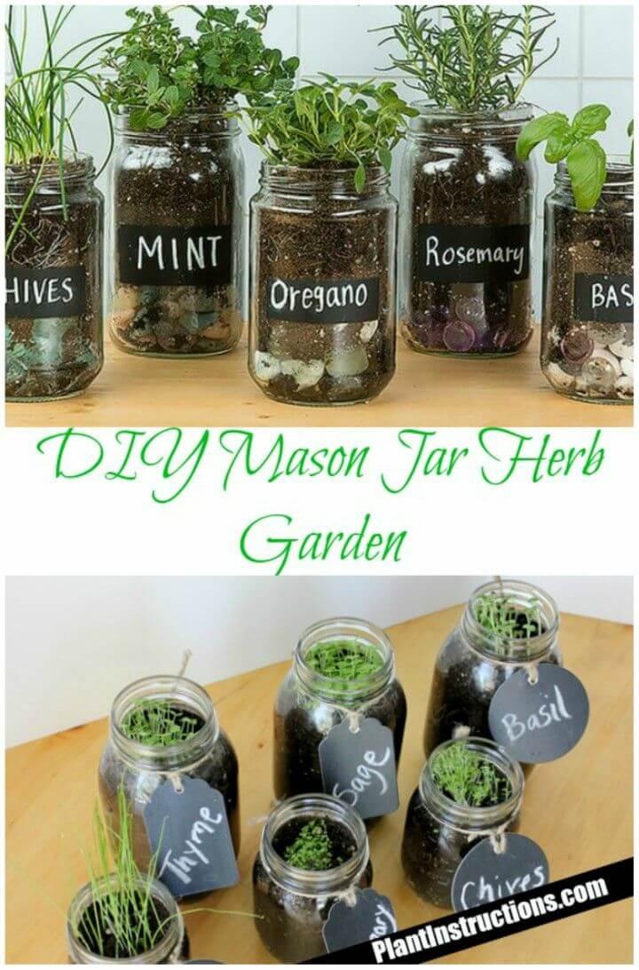 Awesome DIY Mason Jar Herb Garden