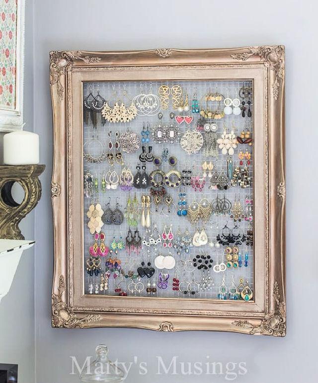 Build a Framed Jewelry and Earring Organizer