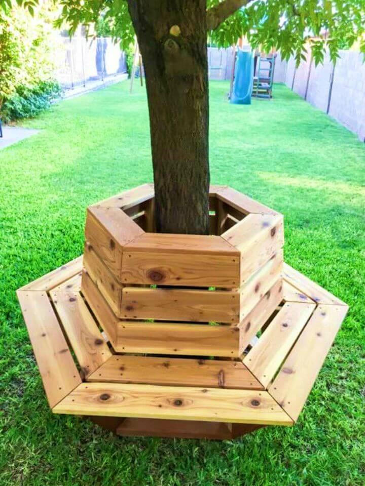 Build a Hexagon Cedar Bench