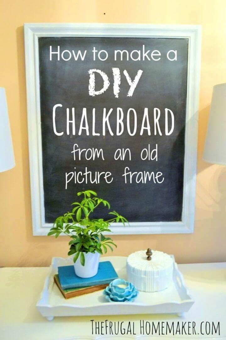 How to Make an Old Picture Frame Chalkboard