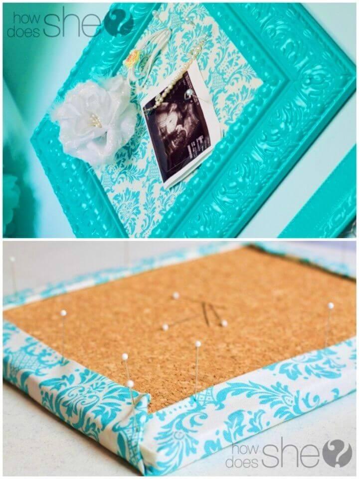 Make a Fabric Covered Cork Board Frame