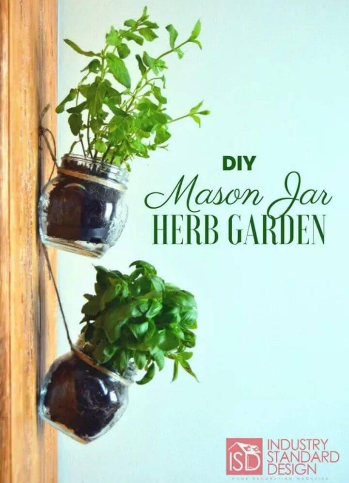 DIY Hanging Mason Jar Herb Garden Tutorial