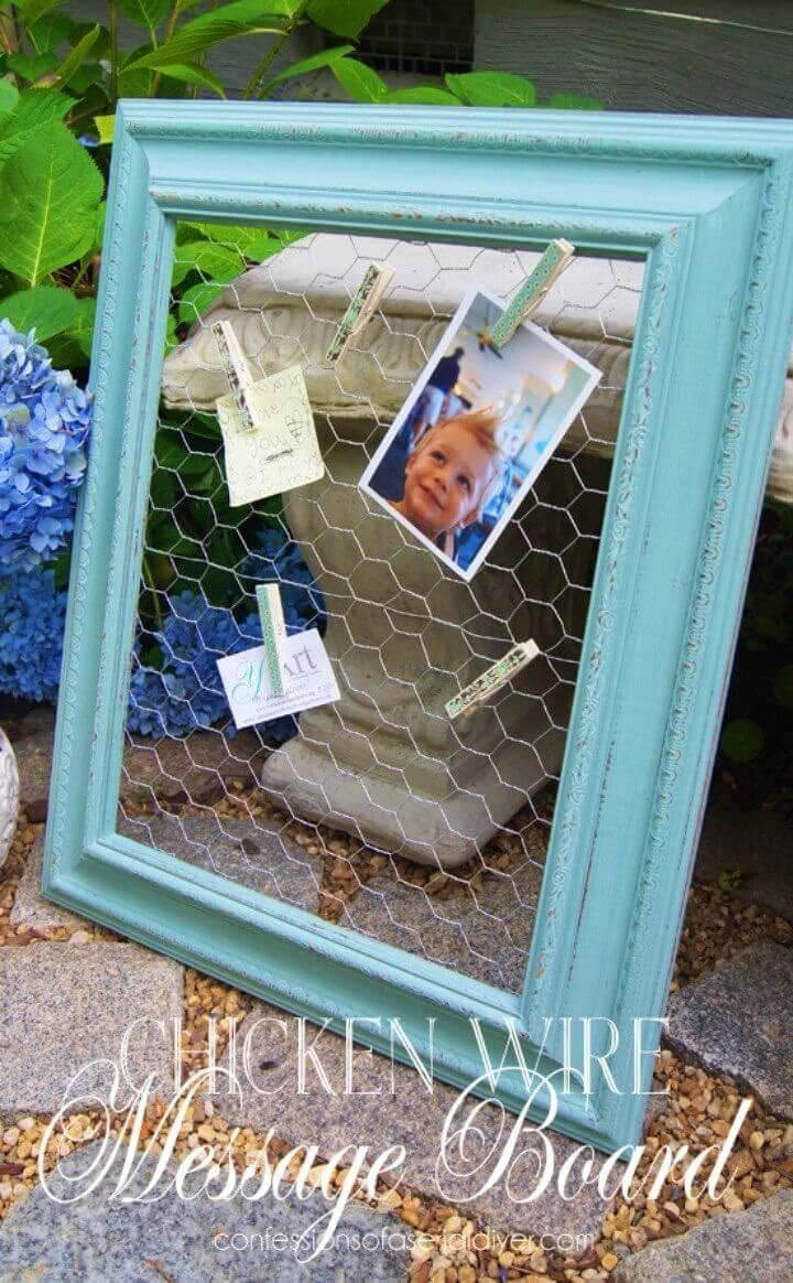 Handmade Chicken Wire Message Board