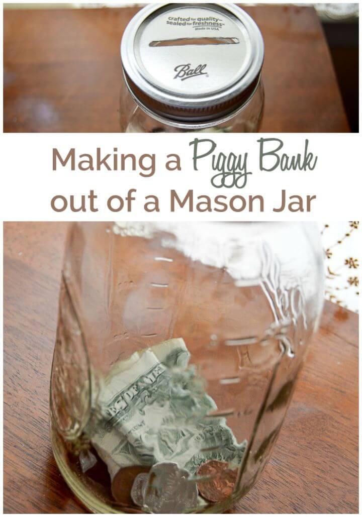 DIY Piggy Bank Out Of A Mason Jar