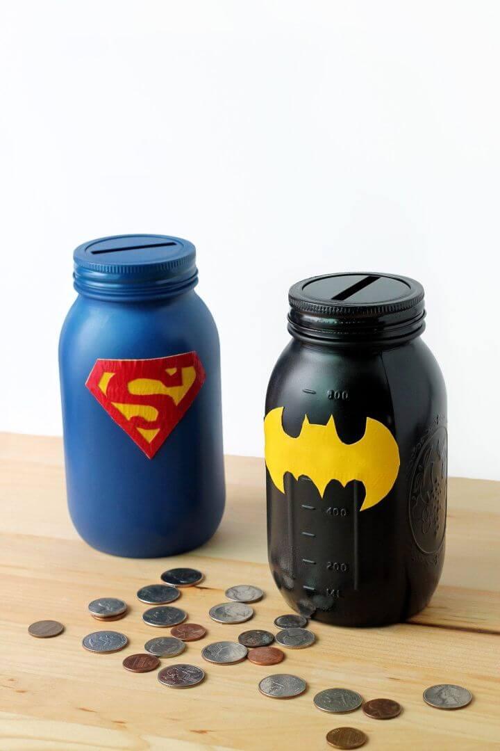 DIY a Mason Jar Superhero Bank