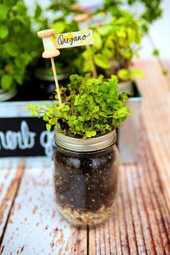 Simple DIY Herb Garden With Plant Markers