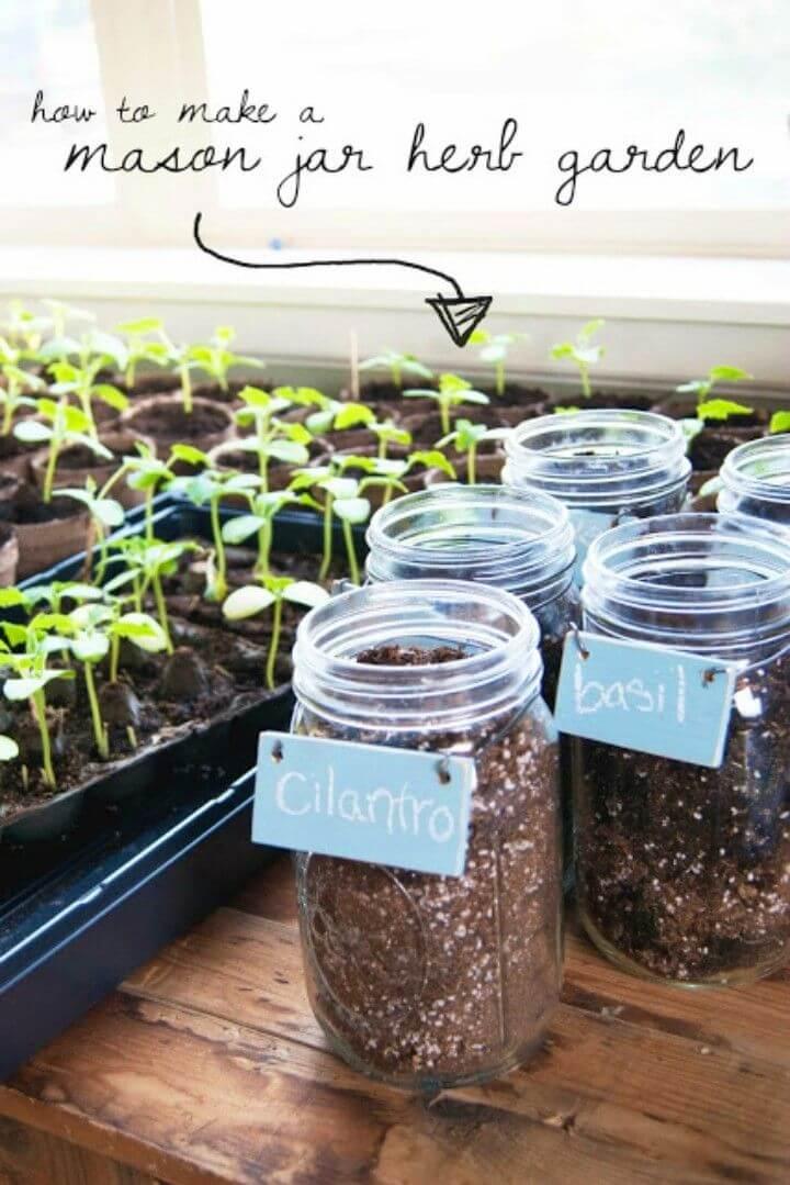 Easy Way to Make a Mason Jar Herb Garden