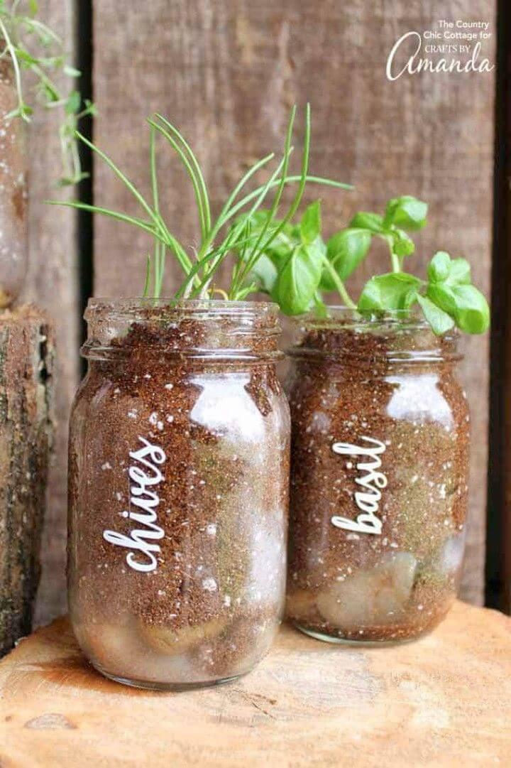 Homemade Mason Jar Herb Garden