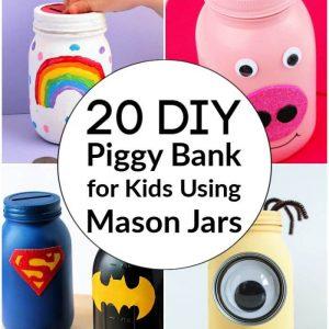 How to Make a Piggy Bank for Kids Using Mason Jars 20 DIY Ideas mason jar piggy banks unique piggy banks