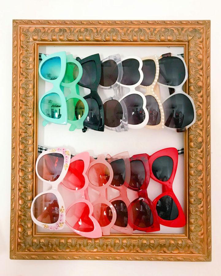 Lovely DIY Sunglasses Storage Frame