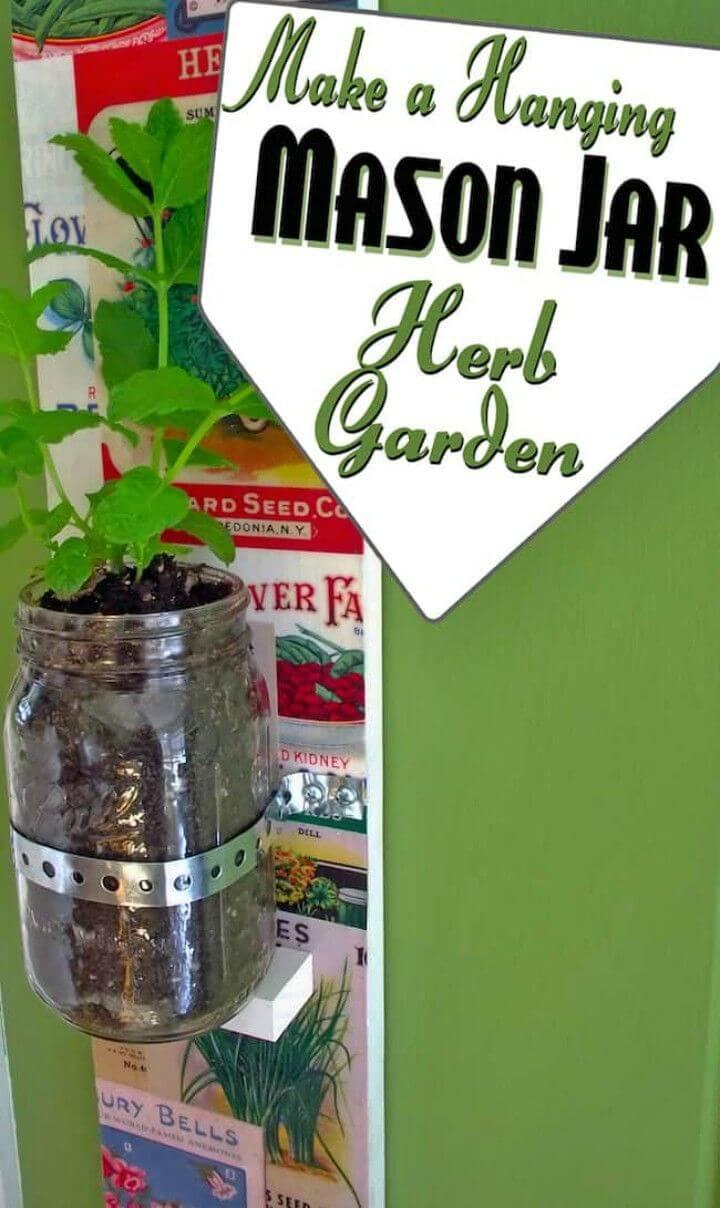 Make Hanging Herb Garden with Mason Jars