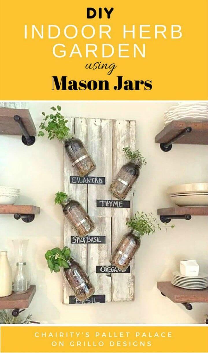 Make Indoor Herb Garden Using Mason Jars