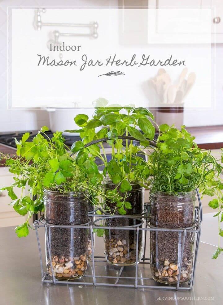 Make Indoor Mason Jar Herb Garden