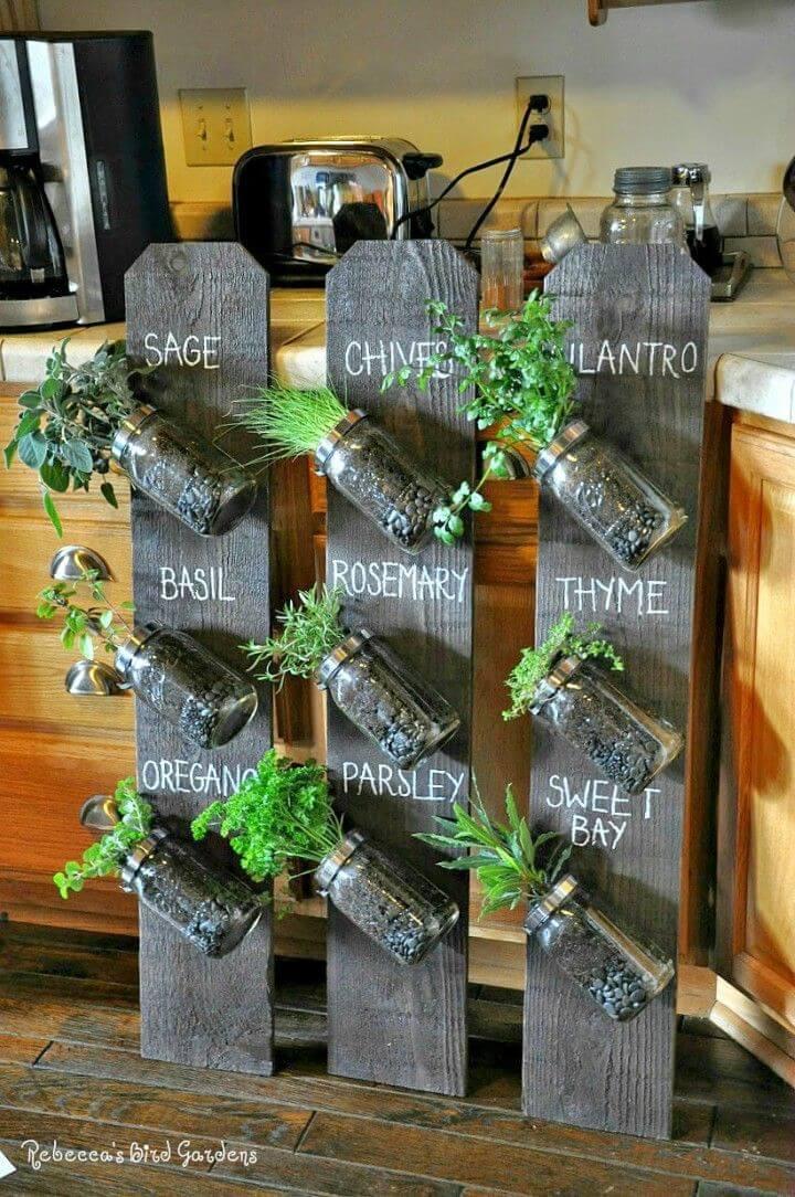 Make a Mason Jar Vertical Herb Garden