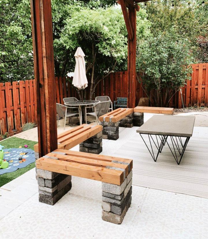 Modern DIY Patio Benches Step by Step