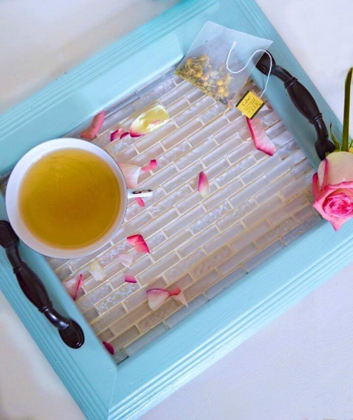 Turn a Picture Frame Into a Tiled Serving Tray