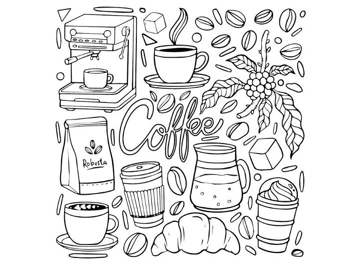 Coffee Culture Coloring Pages to Download