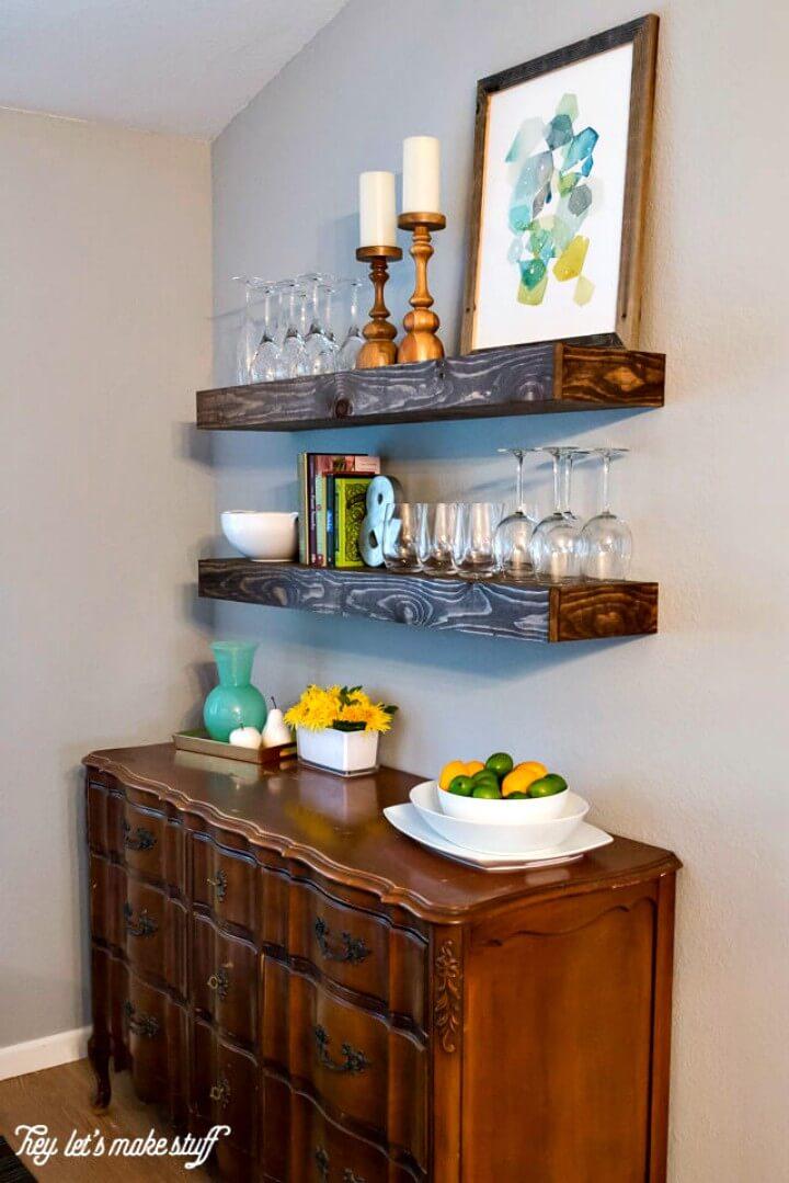 DIY Dining Room Storage With Floating Shelves