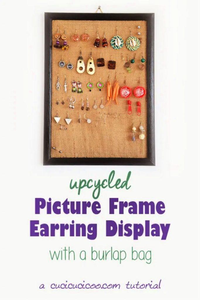 DIY Earring Display Picture Frame