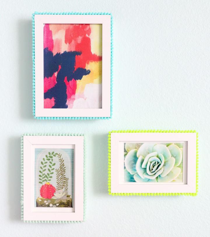 DIY Pom Pom Picture Frames