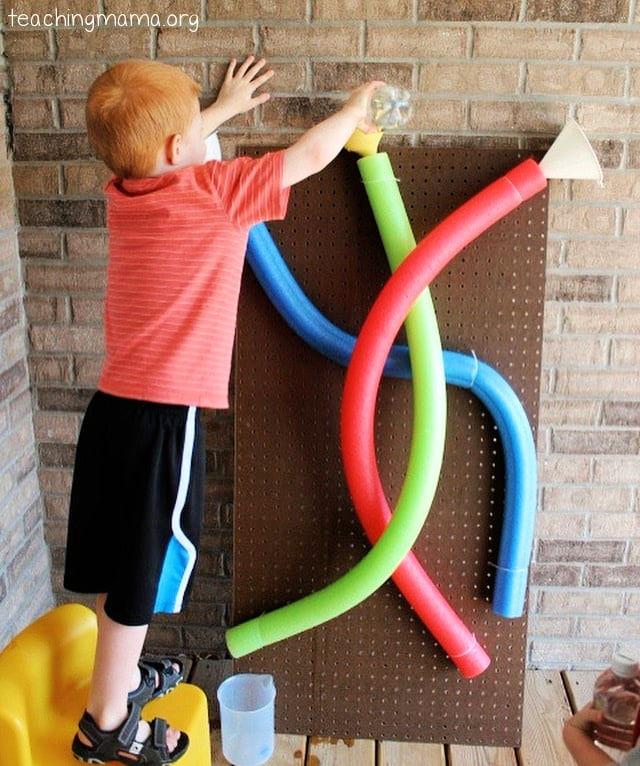 DIY Pool Noodle Water Wall for Kids