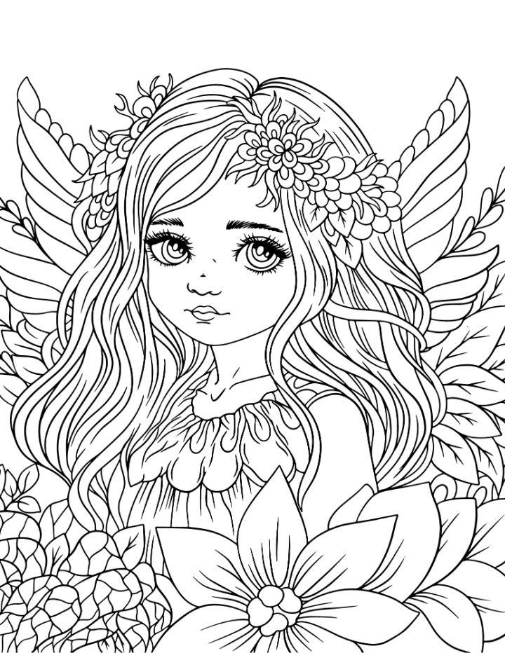 Easy Fairy Coloring Pages for Adults