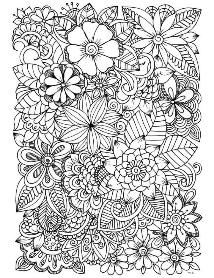 Free Intricate Flowers Coloring Pages