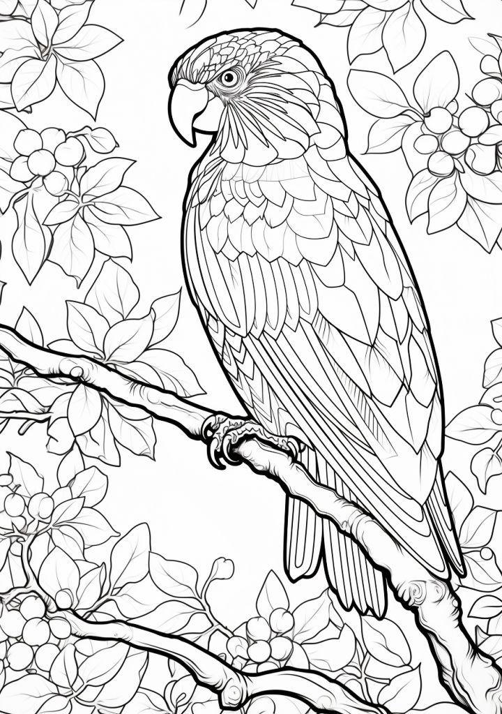 Free Tropical Birds Coloring Sheets