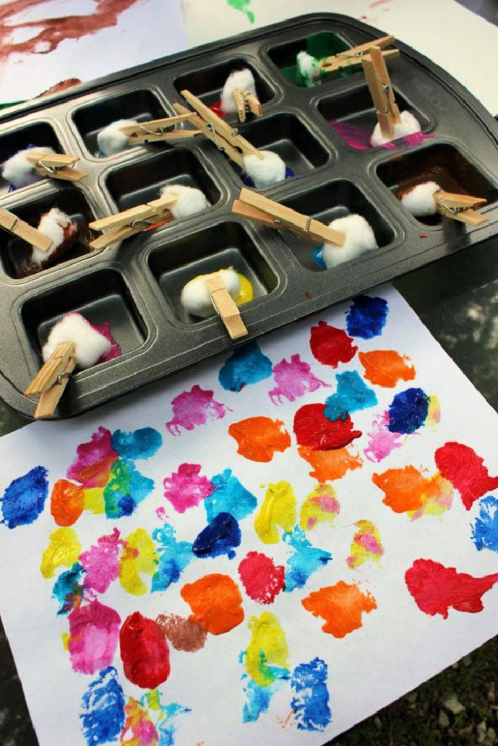 Fun Cotton Ball Painting Activity for Kids