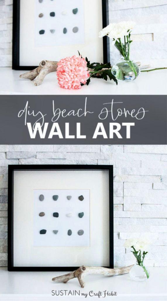 Homemade Beach Stone Wall Art Frame