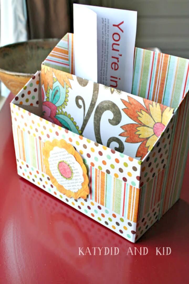 Simple DIY Cereal Box Stationary Desk Organizers