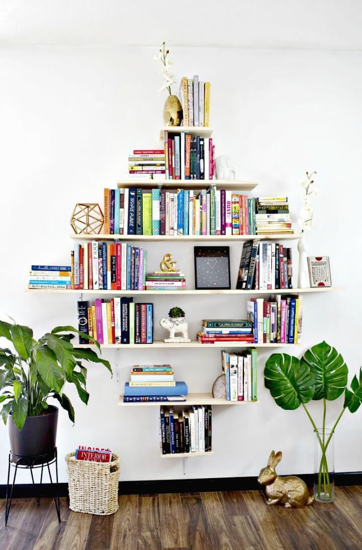 Make Your Own Diamond-Shaped Book Shelves