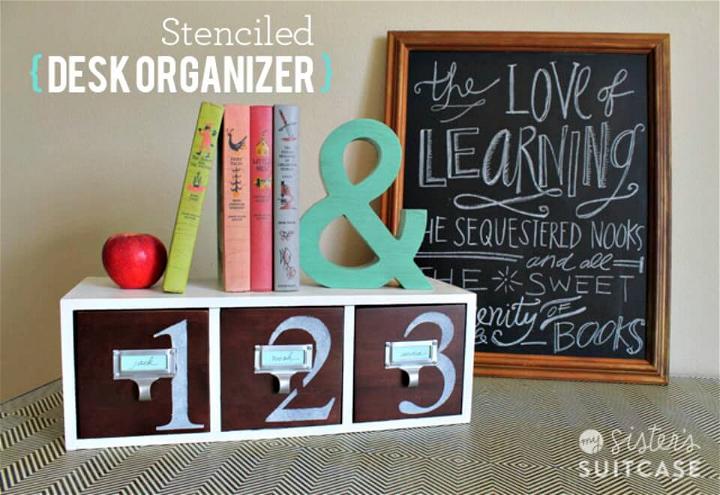 Quick Make a Stenciled Desk Organizer