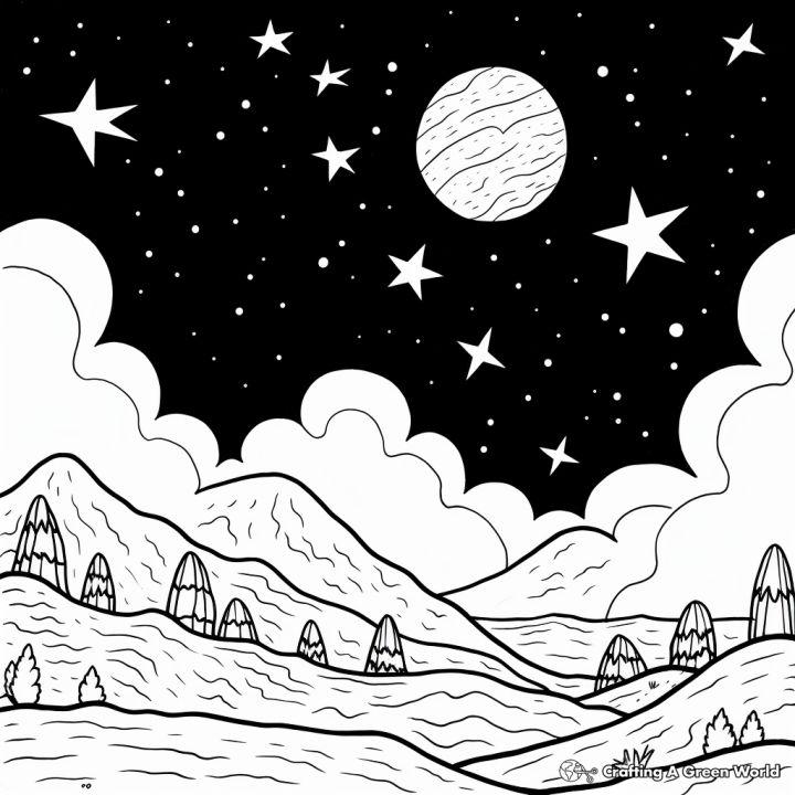 Night Sky Coloring Pages for Adults