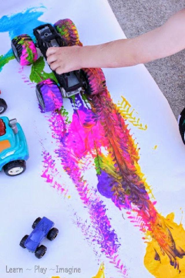 Painting With Trucks Art Activity for Kids