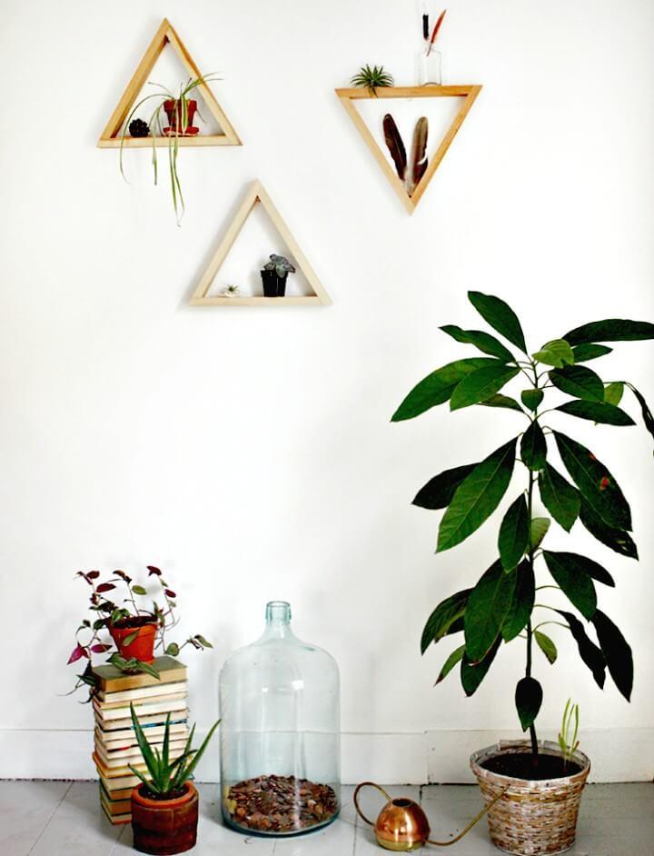 Quick and Easy DIY Wooden Triangle Shelves