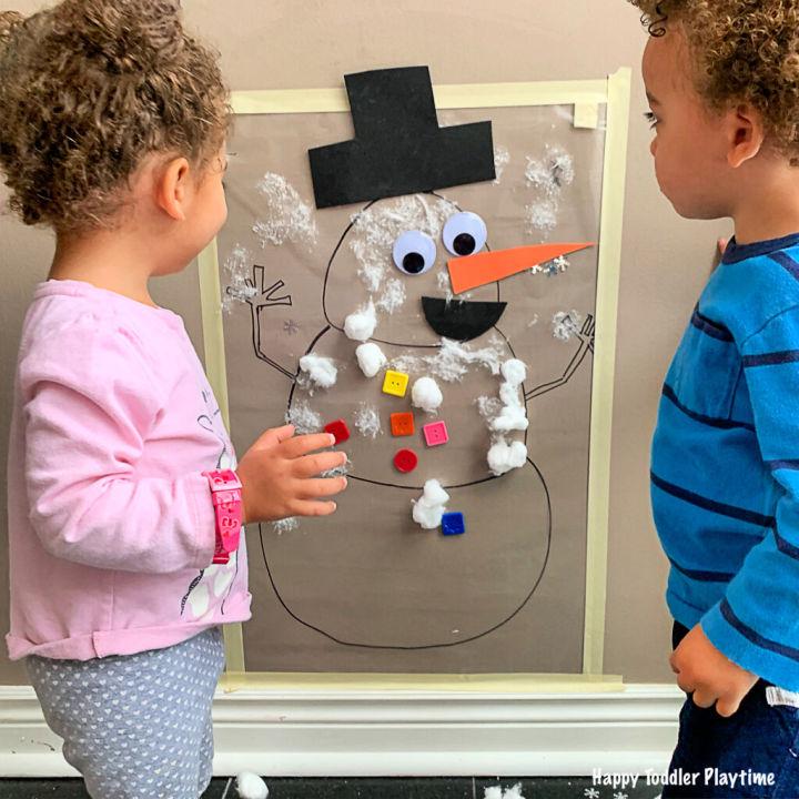 Snowman Sticky Wall Activity for Kids