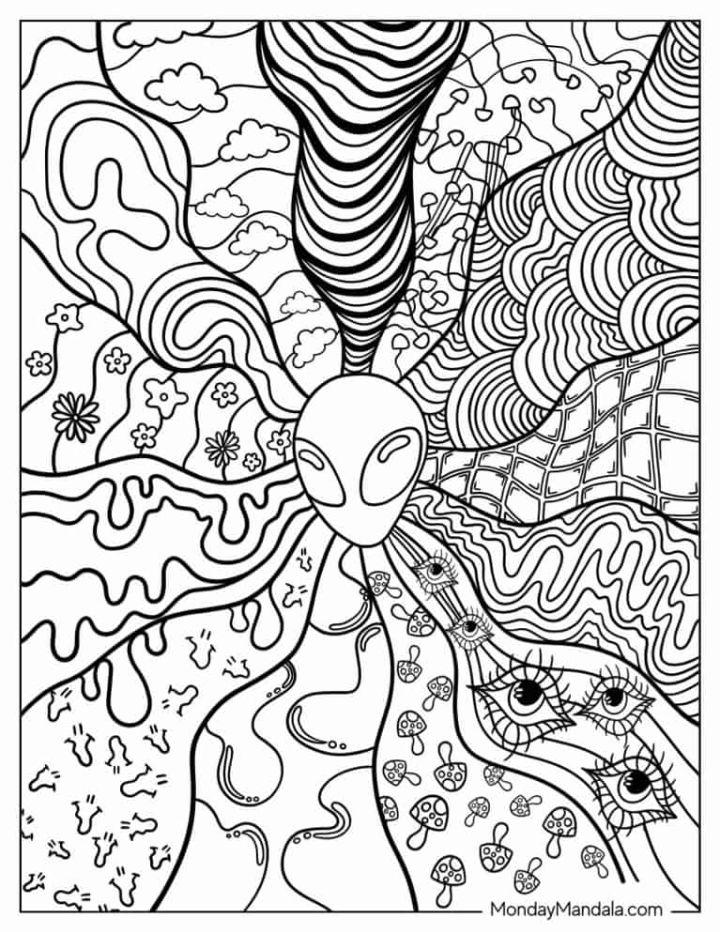 Trippy Pictures to Color and Print