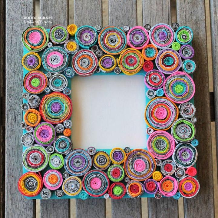 Upcycled Rolled Paper Frame Ideas