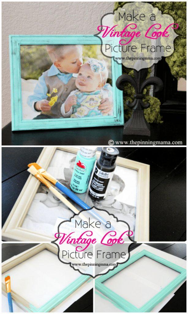 Vintage Picture Frame with Dry Brush Technique