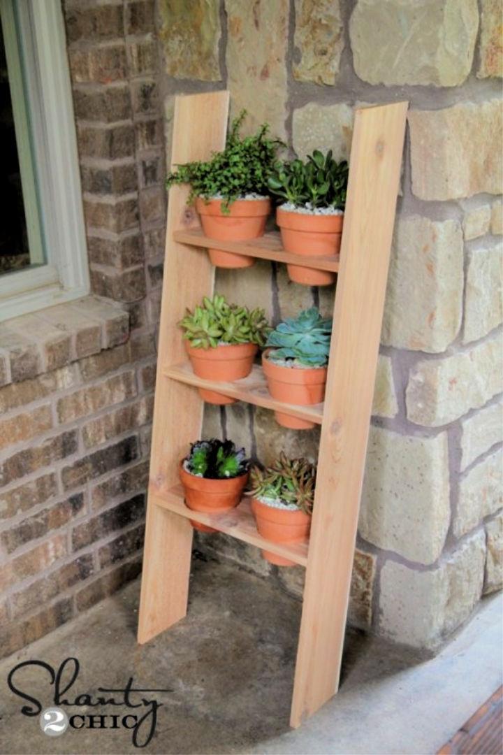 DIY Ladder Shelf Planter for Under $10