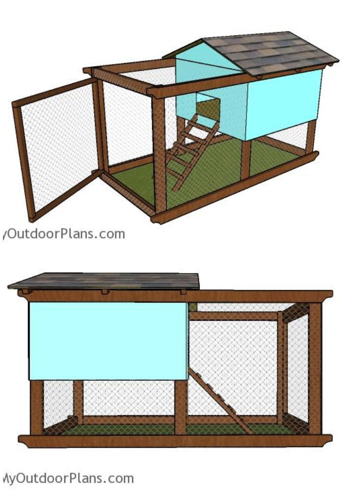 Free 4×8 Chicken Tractor Woodworking Plan
