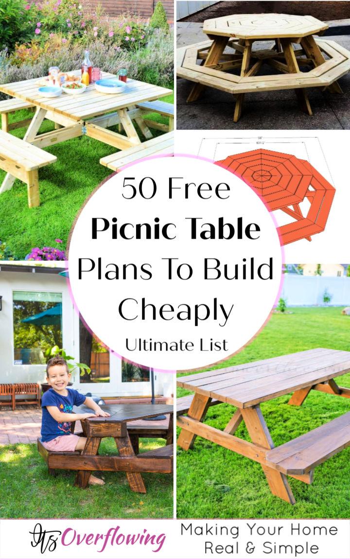 50 Free Picnic Table Plans To Build Cheaply