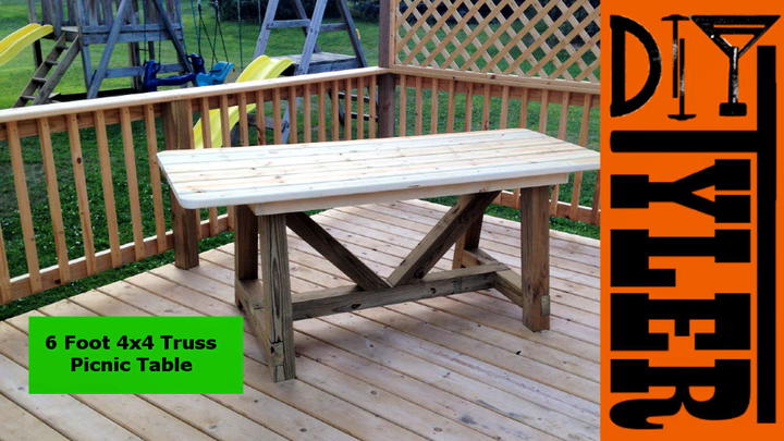 Handmade 6ft 4×4 Truss Picnic Table
