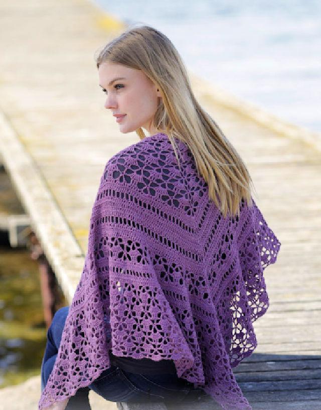 Attractive Crochet Lace Shawl Pattern