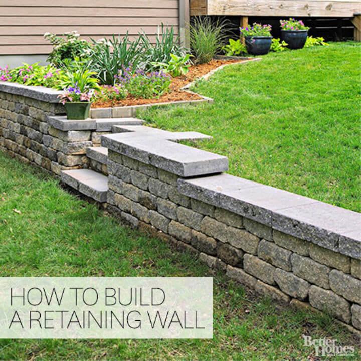 Adorable DIY Retaining Wall