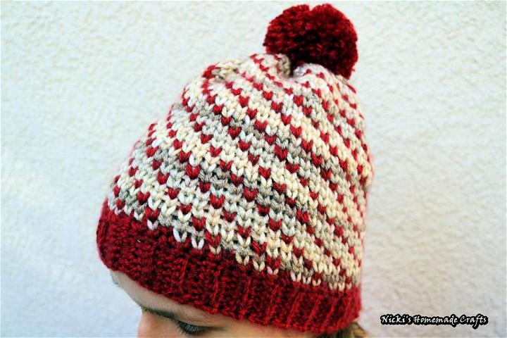 Beautiful Crochet Swirly Heart Hat Pattern