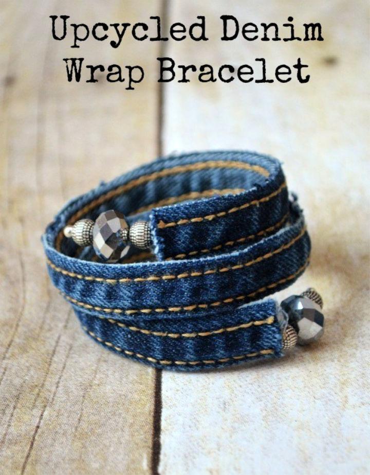 Upcycled Denim Wrap Friendship Bracelet