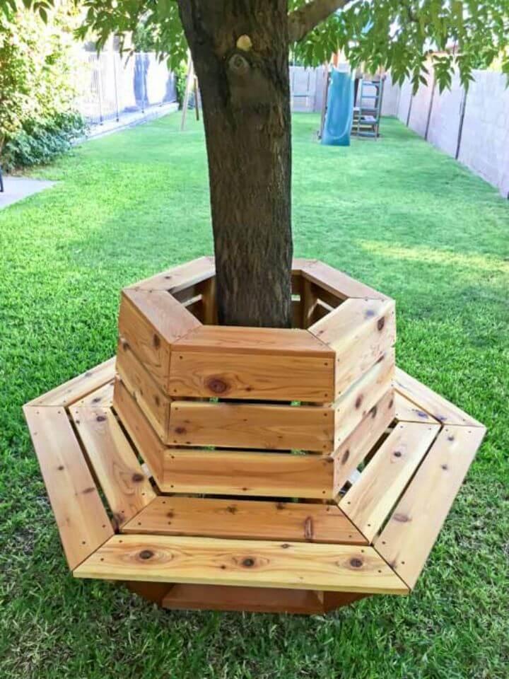 Build a Hexagon Cedar Bench