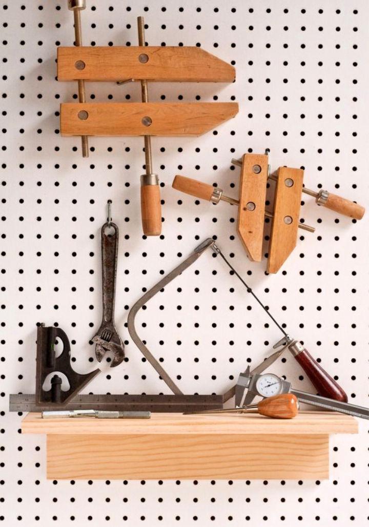 Build a Pegboard Shelf for Garden Tools Storage